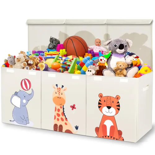 Zebra Baby Organizador de almacenamiento de juguetes para niños y niños pequeños, 40 x 13.5 x 16.5 pulgadas, baúl plegable grande para juguetes para