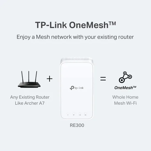Miniatura 5 de TP-Link - Amplificador WiFi AC1200 (RE300), cubre hasta 1500 pies cuadrados y 25 dispositivos, hasta 1200 mbps, admite OneMesh, repetidor WiFi