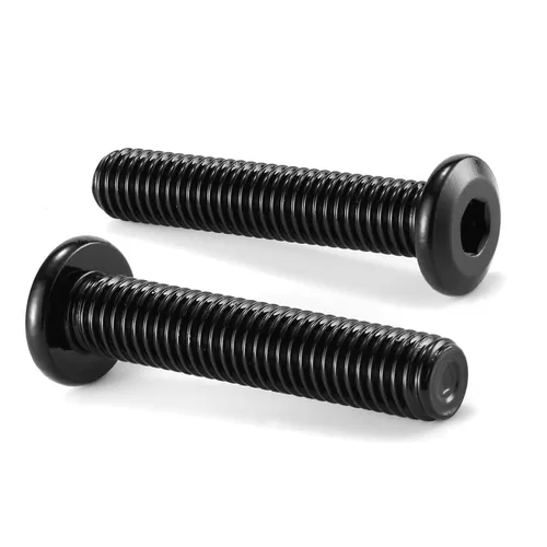 Miniatura 29 de M6 x 60mm 10 piezas de tornillos de cabeza plana con casquillo hexagonal, acero inoxidable 304 18-8, rosca completa, óxido negro de SG TZH