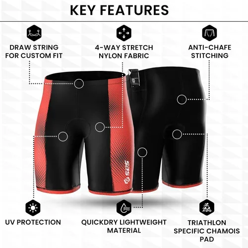 Miniatura 18 de SLS3 Pantalones cortos de triatlón para hombre – Tri Shorts para hombre – 2 bolsillos FRT – Diseñado por atletas para carreras