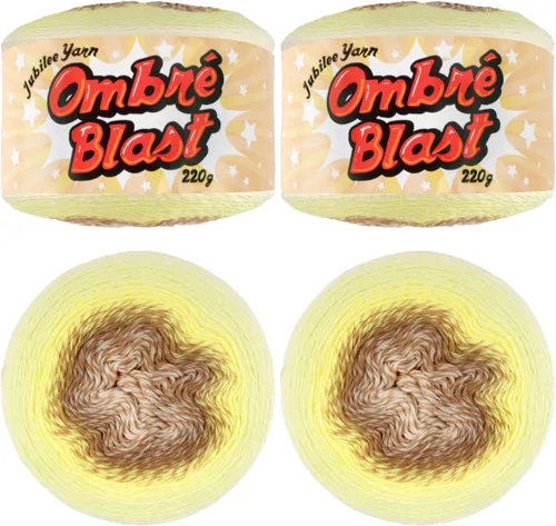 Miniatura 24 de JubileeYarn Hilo Ombré Blast - 220g/pastel Algodón Peso Bebé - Cripta de Hielo - 1 Pastel 119 Cripta de hielo