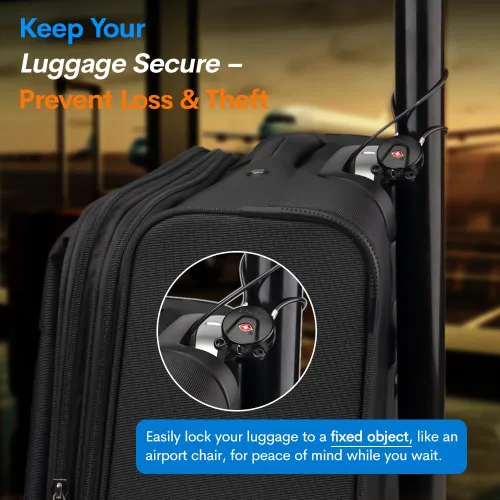 Miniatura 3 de Forge Cerraduras de equipaje aprobadas por la TSA, cerradura de viaje con llave de hoyuelo ultra segura, cerraduras de cable extralargas de 15