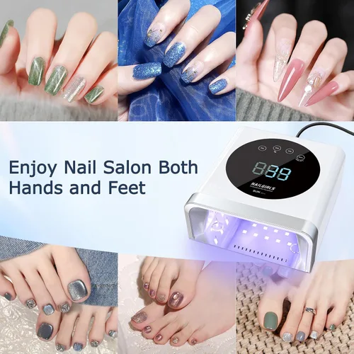 Miniatura 6 de NAILGIRLS Lámpara de uñas UV de 150 W, luz UV de secado rápido para uñas de gel, resultados de salón en casa, 36 LED, sin picos de calor, 4