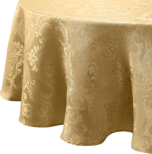 Miniatura 20 de Elrene Home Fashions Caiden Elegance - Mantel de damasco impermeable, resistente a manchas y arrugas, 70" redondo, granate Arándano
