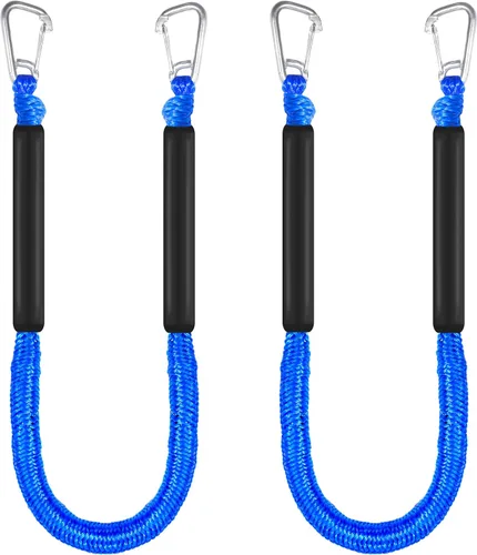 Líneas de muelle elástico para barcos, cuerda flotante sin fregadero con ganchos dobles, amarre de lancha resistente para muelle para pontón jet ski
