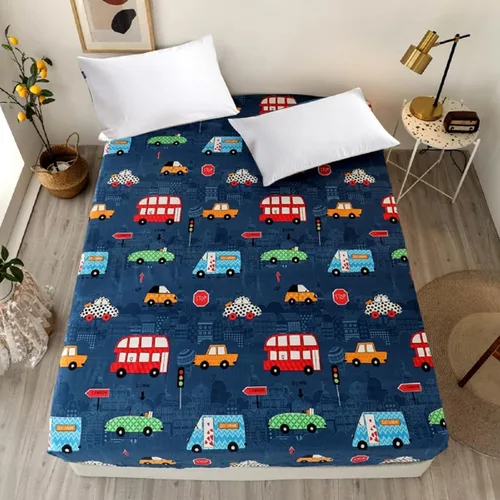 Miniatura 27 de Sábana bajera ajustable con bolsillo profundo para niños y niñas, cama individual, sábanas de tela gruesa con estampado de dinosaurios