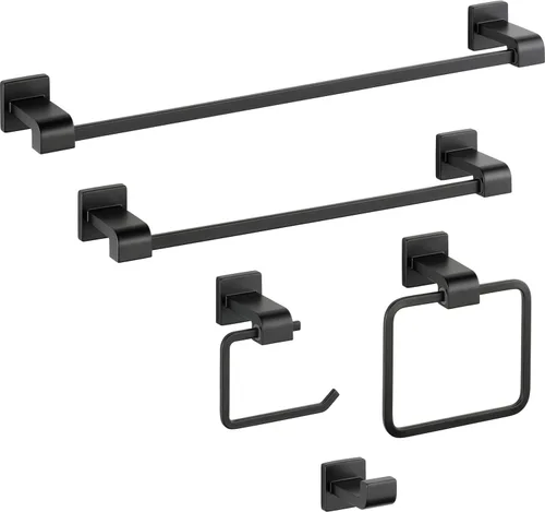 Miniatura 3 de Delta Gancho individual para toallas para baño o cocina Negro mate Ara Accessories