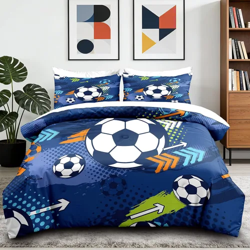 Miniatura 15 de MWMWMW Juego de ropa de cama de béisbol para niños, 2 piezas, juego de edredón de béisbol individual para niños, juegos de edredón deportivo