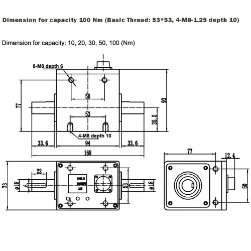 Miniatura 6 de Sensor de par dinámico ATO con pantalla LCD, 100 Nm, señal de salida 4-20mA, sensor de par giratorio digital