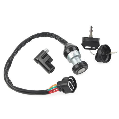 Miniatura 2 de Interruptor de encendido para motocicleta de 4 cables con 2 llaves compatible con linhai T-boss 550 48295 ATV UTV