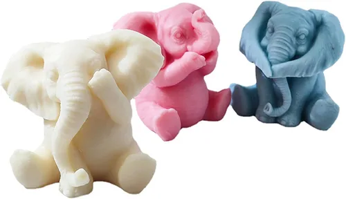 Miniatura 3 de Moldes de Elefante Molde de Vela de Resina - Moldes de Silicona para Fundición de Resina para Decoración del Hogar y Fabricación de Velas Molde