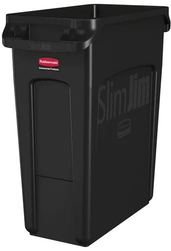 Miniatura 12 de Rubbermaid Commercial Products Slim Jim - Bote de basura con canales de ventilación, 23 galones, azul, para cocina, oficina, espacio de trabajo