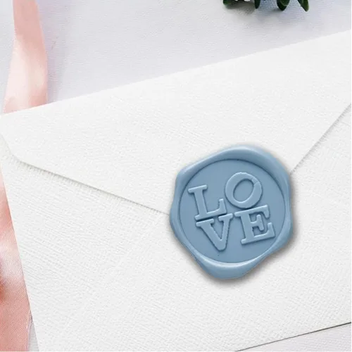 Miniatura 5 de Love - Calcomanías adhesivas para sellar cera, 25 unidades, prefabricadas con cera de sellado real (dorado)