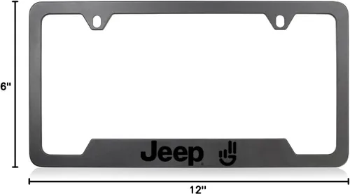 Miniatura 8 de Marco para matrícula de Jeep Wave, cantidad 1 incluida (metal negro)