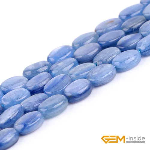 Miniatura 4 de GEM-insid - Cuentas sueltas de cianita azul, cuentas de energía natural para hacer joyas, 0.27 x 0.315 pulgadas, ovaladas de 15 pulgadas