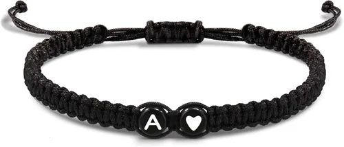 Btysun Pulseras con iniciales para mujeres, adolescentes, niñas, mejores amigas, regalos de cumpleaños, graduación, ajustable, letras A-Z, pulseras
