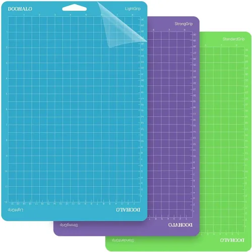DOOHALO Alfombrilla de corte compatible con Cricut Joy Xtra, paquete de 3 alfombrillas de repuesto de variedad de agarre estándar, agarre ligero,