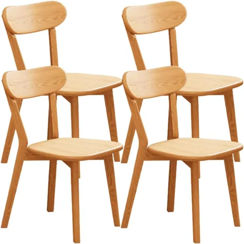 Miniatura 15 de YVYKFZD Sillas de comedor de madera maciza, juego de sillas de cocina con respaldo curvo, silla de comedor sin brazos, silla auxiliar cómoda de Negro