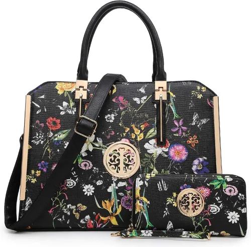 Dasein Bolso de mano grande para mujer, de piel vegana, bolsa de trabajo, bolsa de hombro con cartera a juego