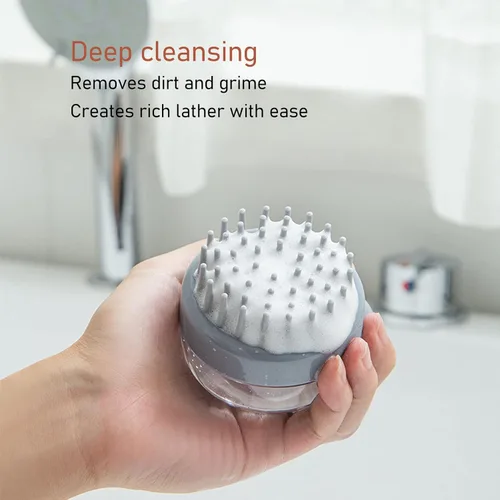 Miniatura 2 de Cepillo de baño y champú, limpiador corporal de silicona para uso en la ducha, cepillo corporal exfoliante, esponja de silicona premium, limpiador