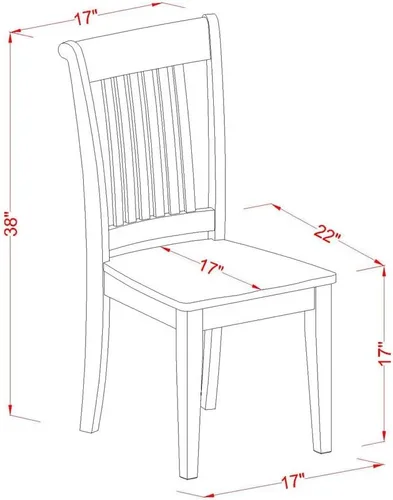 Miniatura 7 de East West Furniture AVPO5-OAK-C - Juego de mesa de cocina de 5 piezas para 4 personas, incluye una mesa de comedor ovalada con hoja de mariposa y 4
