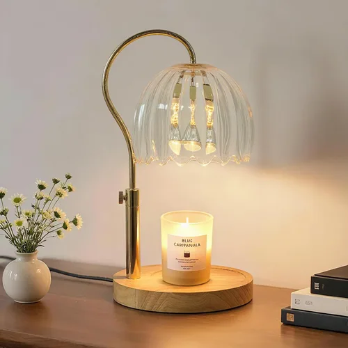 Miniatura 7 de Lámpara calentadora de velas TUOTGOYEZ con temporizador y regulador, lámpara calentadora de velas eléctrica con 2 bombillas para velas perfumadas