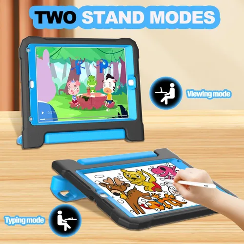 Miniatura 3 de YIHE - Funda infantil para iPad de 9.7 pulgadas con protector de pantalla, mango a prueba de golpes, funda convertible con soporte para iPad 9.7