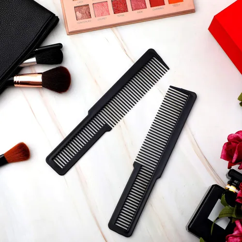 Miniatura 4 de Patelai Peine de corte de pelo de 10 piezas para peluquería de dientes finos para peluquería para peluquería en el hogar, peluquería (negro)