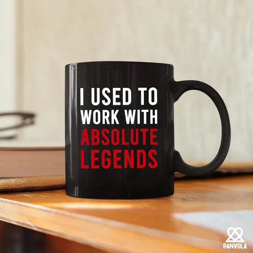 Miniatura 5 de Panvola Taza de café de cerámica con texto en inglés "I Used To Work With Absolute Legend Coworker Gifts Retirement New Job Goodbye Retired Negro