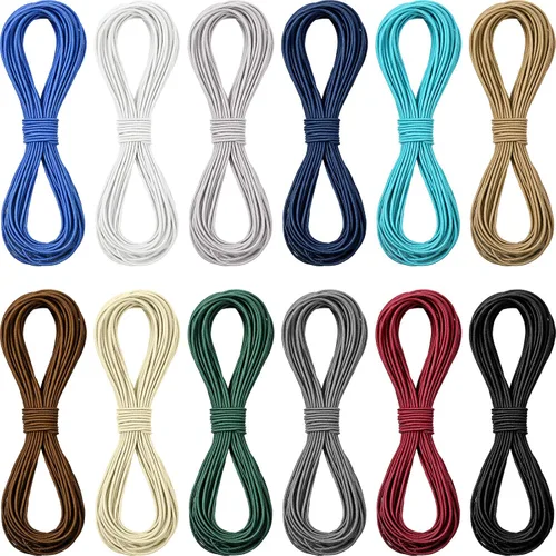 Boao Cordón elástico para cuentas multicolor de 131 yardas de 1mm para fabricación de joyas y costura, cordón elástico extensible para cuentas para