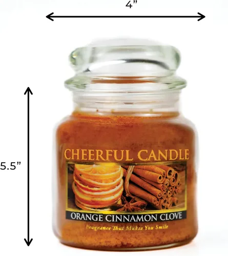 Miniatura 5 de A Cheerful Giver - Vela en tarro de vidrio perfumada de naranja y canela (16 onzas) con tapa y fragancia fiel a la vida, fabricada en Estados Unidos