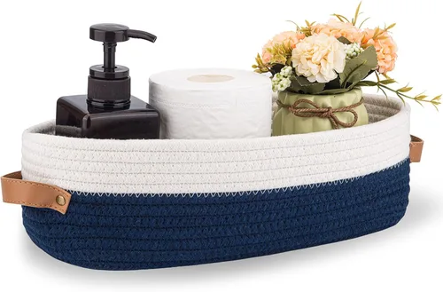 Cesta para Inodoro, Cesta de Almacenamiento Tejida para la Parte Superior del Tanque del Inodoro, Decoración del Hogar Estilo Granja, Cestas