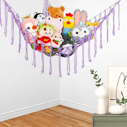 Miniatura 7 de Hamaca de red de animales de peluche para juguetes de peluche, red de peluche para decoración de habitación de niños, almacenamiento de animales