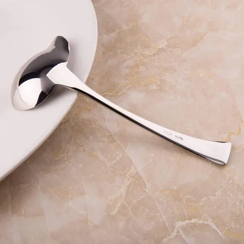 Miniatura 9 de IMEEA Cucharón pequeño para salsa con boquilla de vertido de acero inoxidable 18/10 Cuchara para rociar salsa, 7 pulgadas