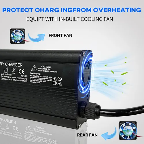 Miniatura 6 de Cargador de batería Lifepo4 de 14.6 V 20 A para baterías de fosfato de hierro y litio de 12.8 V 12 V, cargador de batería AC-DC, cargador de batería