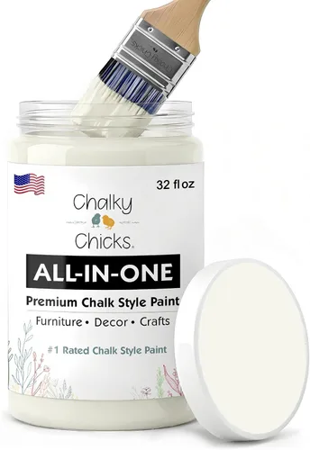 Miniatura 182 de Chalky Chicks - Pintura mate a la tiza, no requiere lijado, 4 onzas líquidas, color gris oscuro (Gun Metal Gray), para muebles, pintura sin Gris