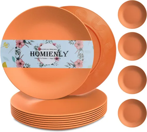 Miniatura 22 de Homiely Juego de 8 Platos para Cena - Paja de Trigo, Apto para Microondas y Lavavajillas, Irrompible, Platos para Niños