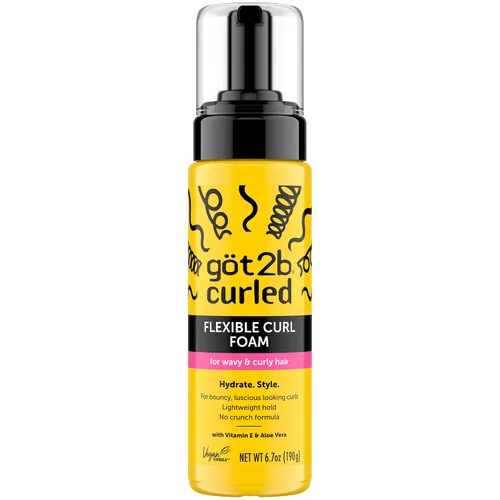 Got2B Espuma Rizadora Flexible, 6.7 onzas líquidas, mousse para el cabello para control del encrespamiento y protección térmica, sujeción ligera,