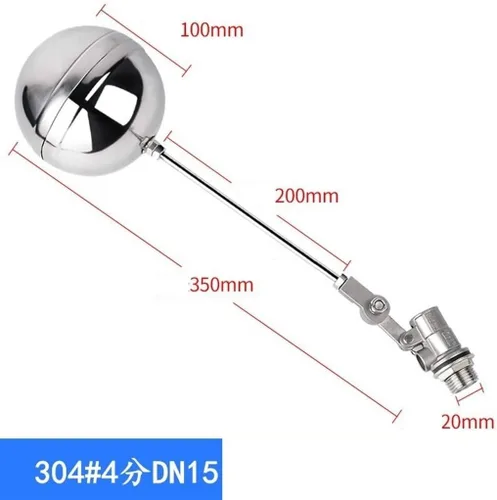 Miniatura 2 de 1pcs Stainless Steel 304 Adjustable Float Valve，DN15-DN25 Water Level Control Floating Ball Valve Flow Cistern/Expansion(1/2inch)