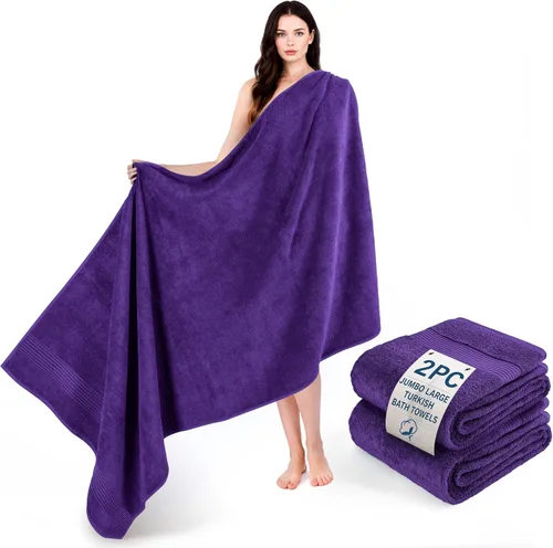 Miniatura 121 de Cotton Paradise 4 piezas de toallas turcas para baño, juego de toallas extra grandes suaves y afelpadas para baño, color beige