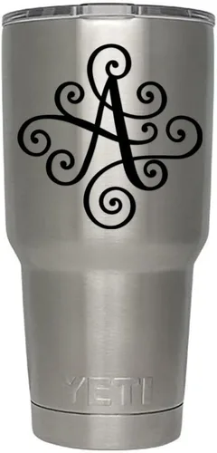 Miniatura 67 de Monogram - Calcomanía troquelada/vinilo adhesivo. Haga clic para opciones de color/letra. Disponible en cuatro colores y todas las letras de la A