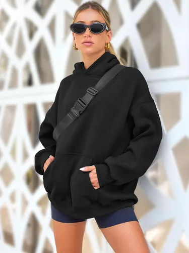Miniatura 43 de AUTOMET Sudaderas de gran tamaño con capucha de forro polar para mujer, camisas de manga larga, sudaderas con bolsillo para otoño 2025