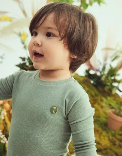 Miniatura 2 de moimoln Pijama de algodón suave y liso de manga larga para bebés y niños, 6 meses a 5 años