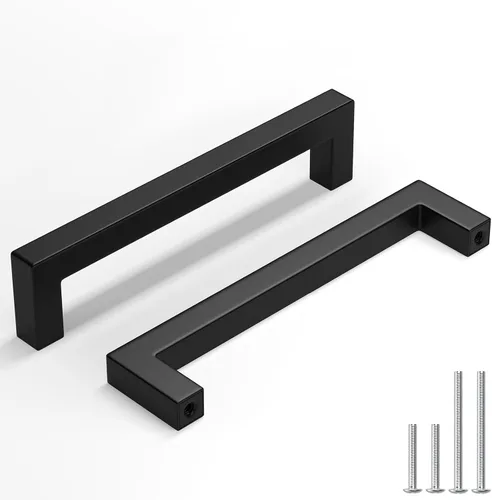 Miniatura 25 de homdiy Paquete de 1 tirador de gabinete negro mate de 3 pulgadas, manijas de cajón de acero inoxidable, manijas de cajón de acero inoxidable
