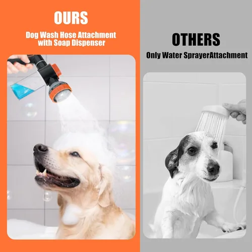 Miniatura 5 de Accesorio de ducha para perros con dispensador de jabón, accesorio de manguera de lavado de perros mejorado para baño de mascotas, rociador