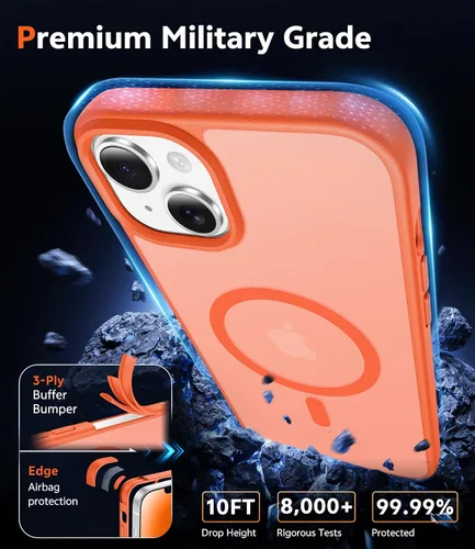 Miniatura 194 de FNTCASE Funda para iPhone 13 Pro-Max: Fundas magnéticas transparentes compatibles con Magsafe Slim anti amarillamiento protección contra caídas