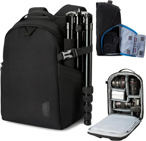 Miniatura 9 de BAGSMART Bolsa para cámara, mochila para cámara, funda para cámara DSLR SLR que se ajusta a laptop de 13.3 pulgadas, mochilas de fotografía Rosa