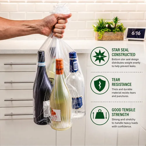 Miniatura 6 de Bolsas de basura pequeñas de 3 galones (440 unidades) para cubos de basura de plástico transparente para baño, se adaptan a contenedores de 2