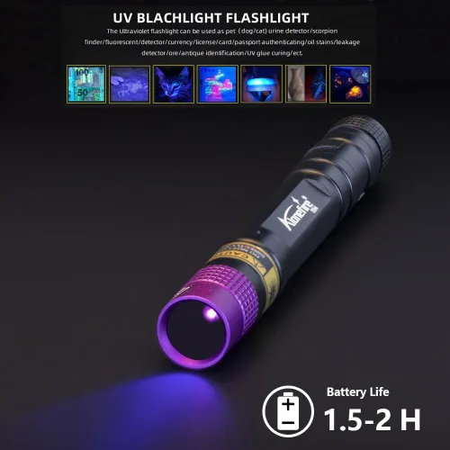 Miniatura 4 de ALONEFIRE SV64 Mini 3W linterna UV 365nm portátil ultravioleta luz negra muy pequeña EDC para minerales, detector de orina de mascotas, escorpiones