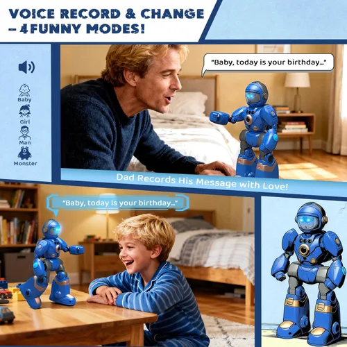 Miniatura 6 de Juguetes Robot para Niños de 3-8: Robot de Control Remoto con Función de Habla, Programable, Grabación de Voz, Canto, Baile y Control de Gestos